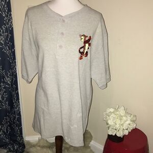 The Disney Store Vintage Embroidered Tigger Henley